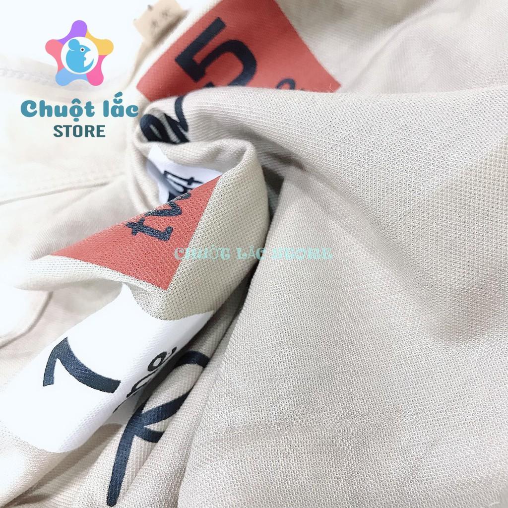 Bộ quần áo bé trai mùa hè chất cotton đũi mát mẻ hình số