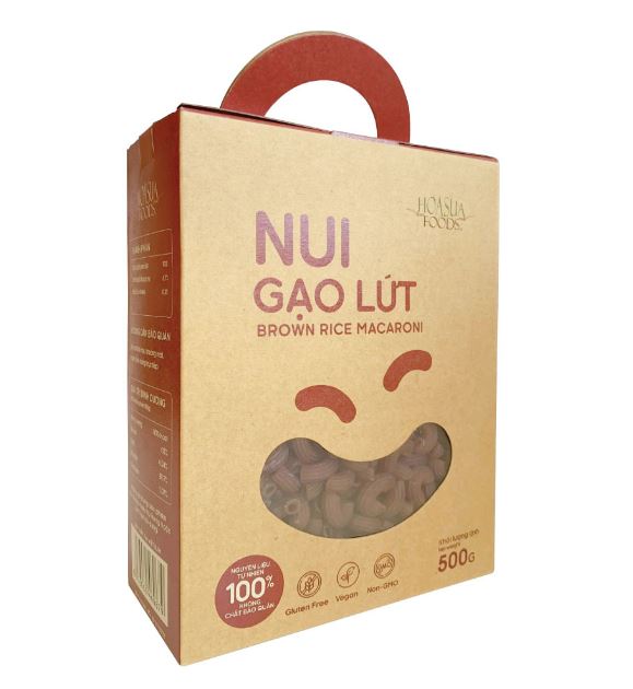 Nui gạo lứt Hoa Sữa  Foods hộp 500g - nui ăn kiêng, giảm cân, thực dưỡng, eatclean, healthy