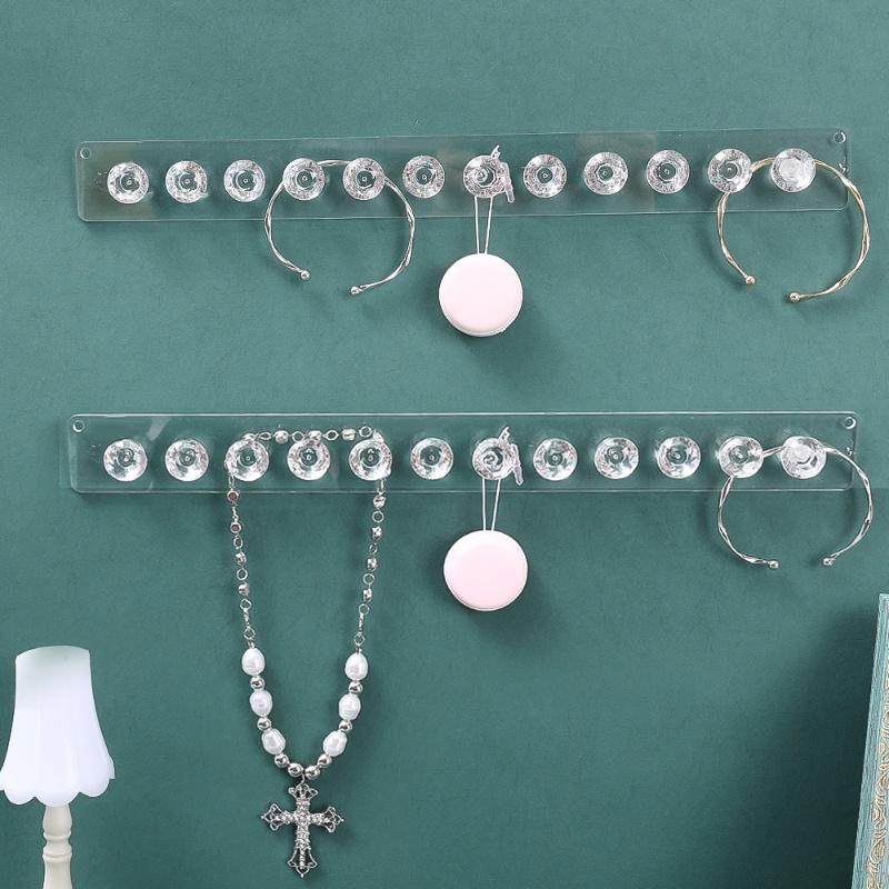 Móc Treo Trang Sức Bằng Acrylic Trong Suốt Tự Dính Tiện Dụng