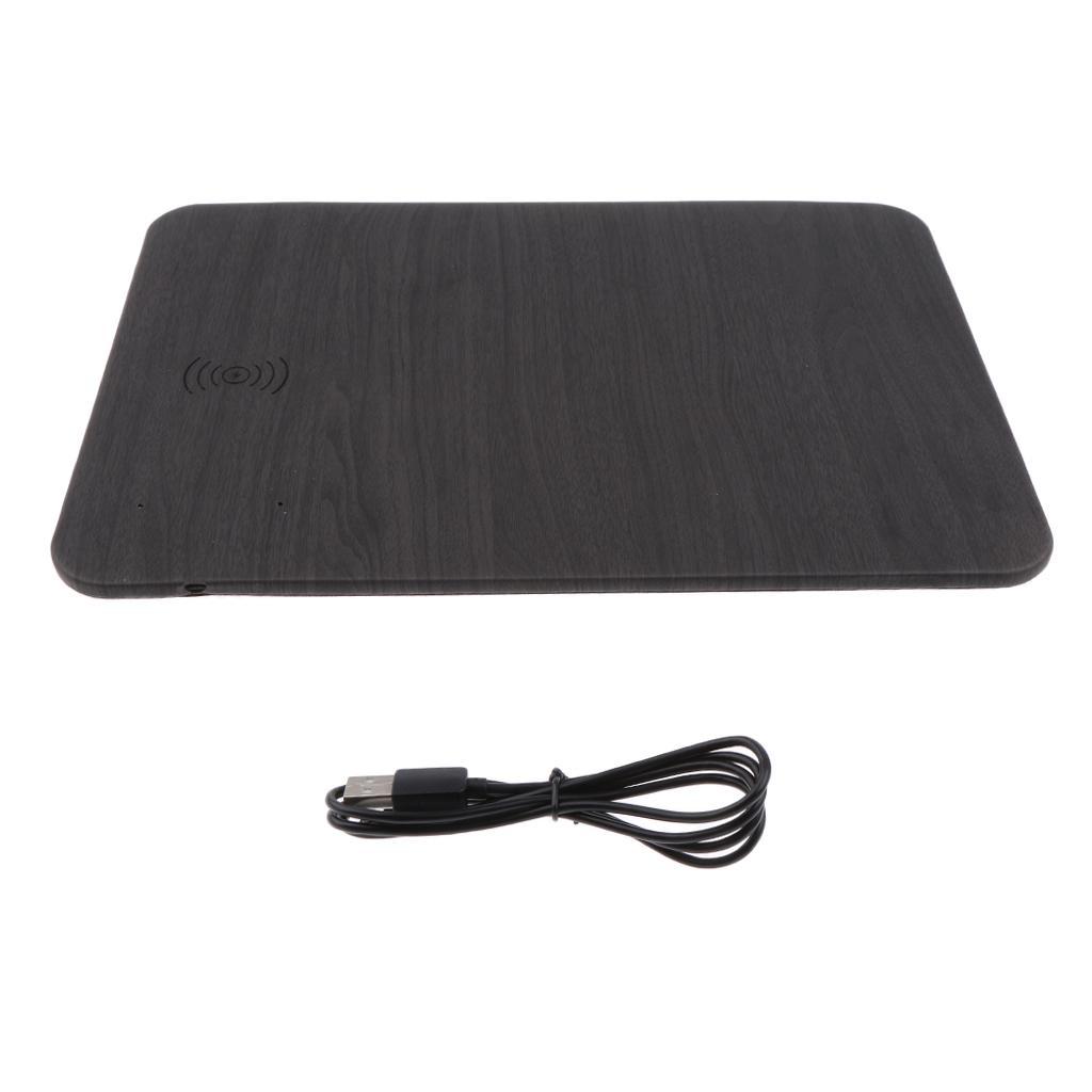 QI Wireless Fast Charger Mouse Pad for iPhone X 8 7 Plus Galaxy S7/S8+ Black