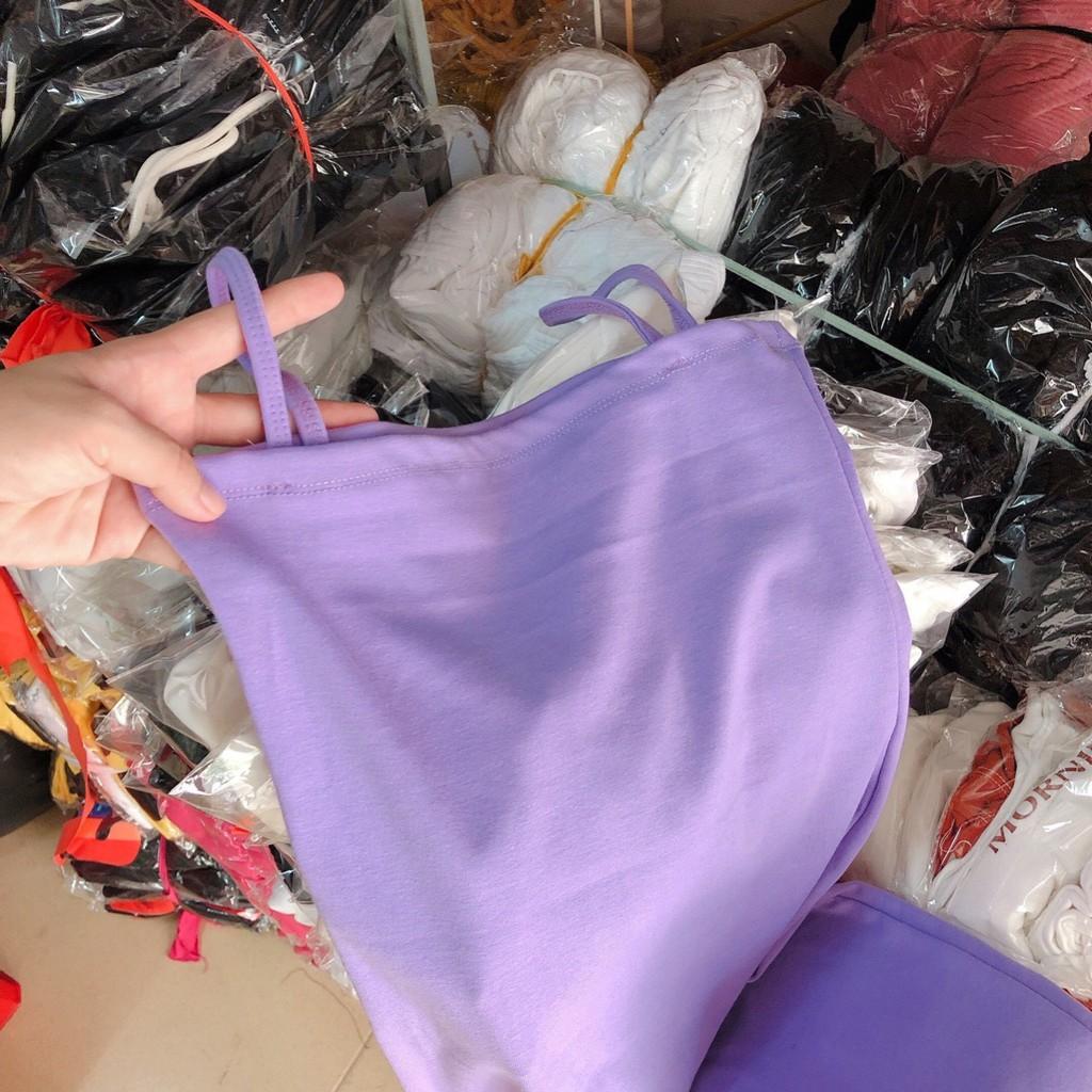 Đầm 2 dây ôm body màu tím