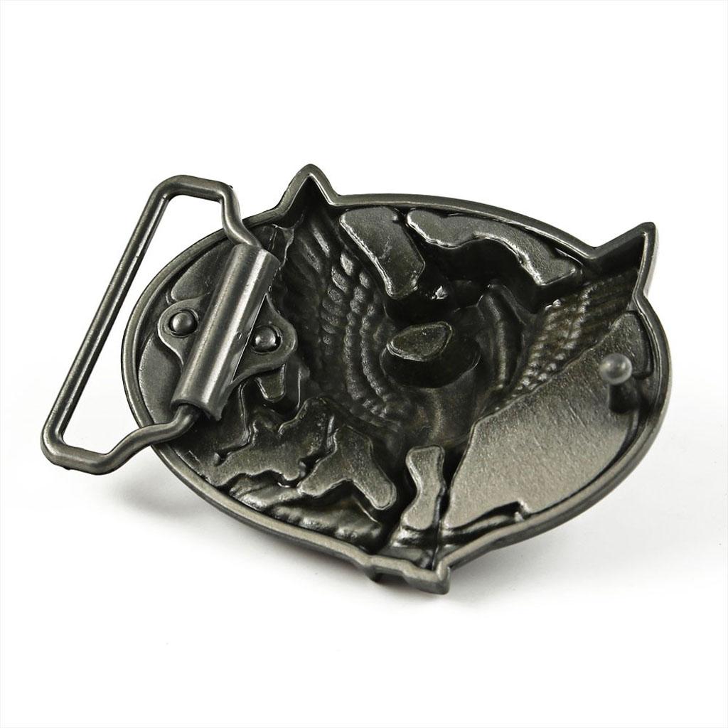 Vintage Belt Buckle Silver Alloy Retro Engraved Unicorn Western Belt Buckle
