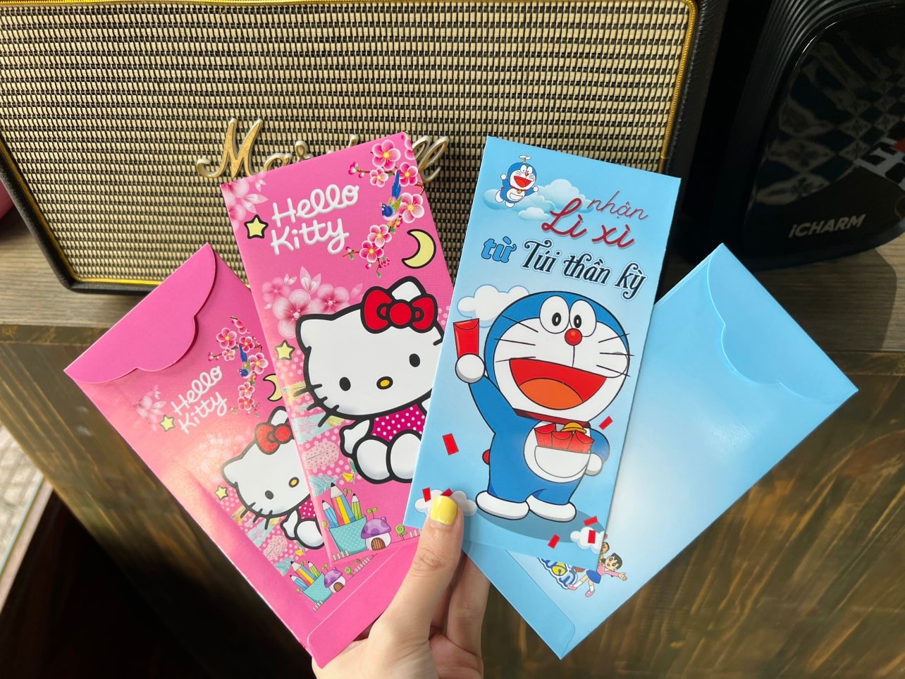 Bao Lì Xì Tết 2023 Quý Mão Được Chọn Mẫu, Bao Lì Xì Cao Cấp Mẫu HOẠT HÌNH DORAEMON, HELLO KITTY