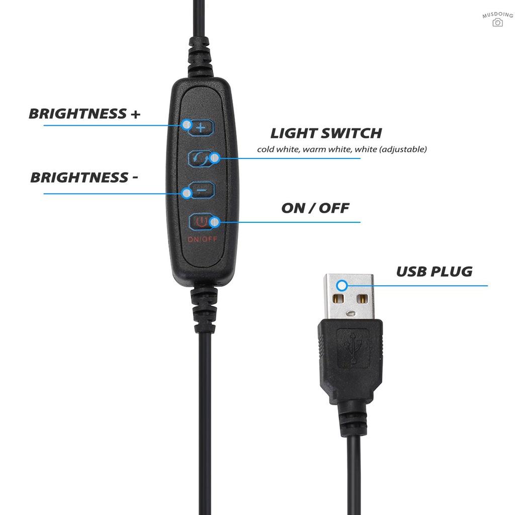 Đèn Led Tròn 10 "Có Thể Điều Chỉnh Độ Sáng Kèm Giá Đỡ Điện Thoại Tiện Dụng