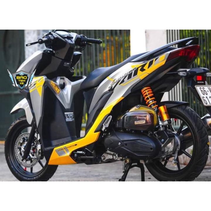 Tem rời dán xe vario 150 indo in decal trong dán xe bạc vàng - Bi Decal