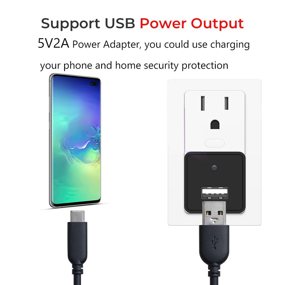 Camera giám sát USB Ổ cắm máy ảnh mini 1080P có Wifi Máy quay phim an ninh hành động Máy ghi hình Di động không dây TF ẩn Màu sắc: Phích cắm EU