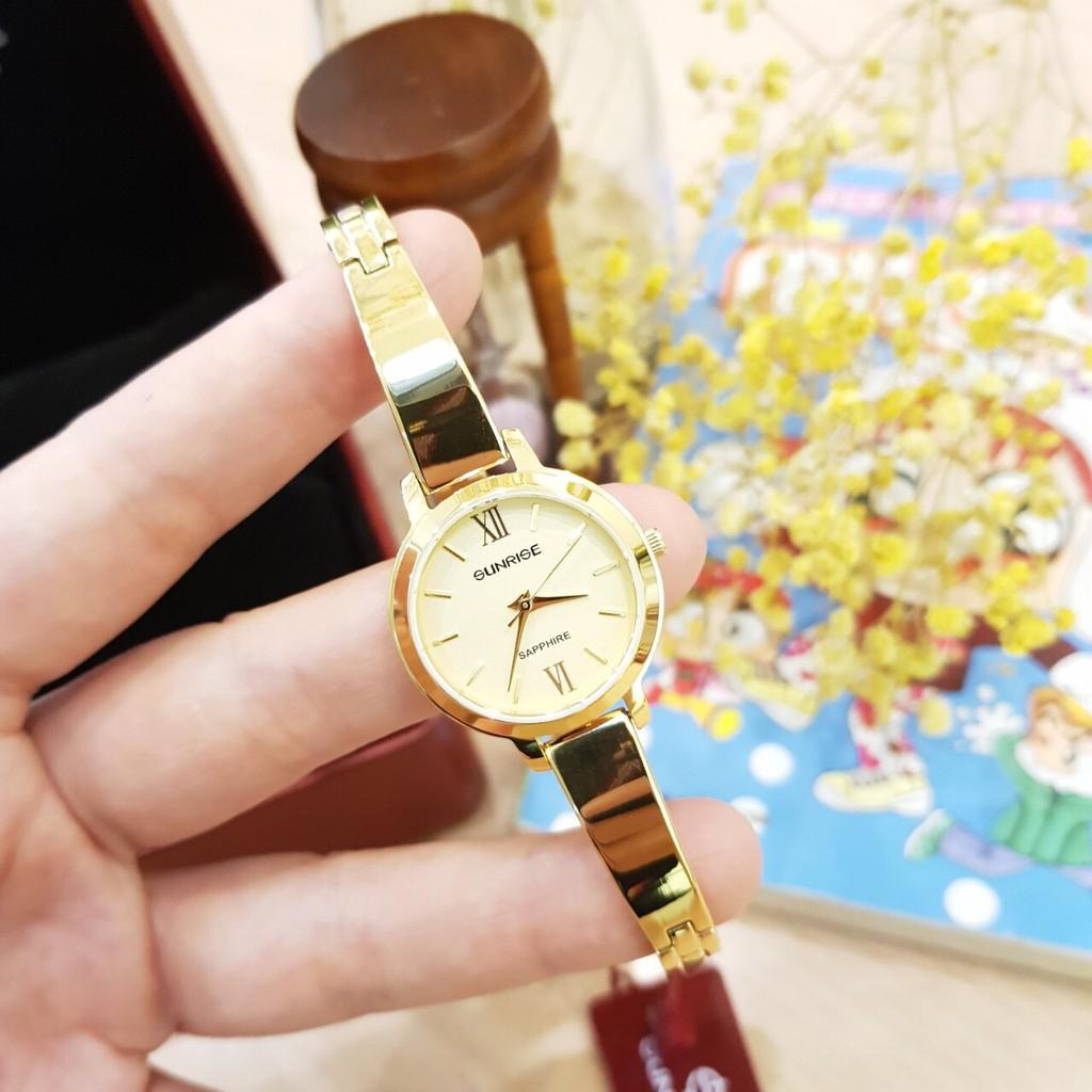 Đồng hồ nữ SUNRISE 714 full hộp, thẻ chính hãng, Kính Sapphire chống xước chống nước