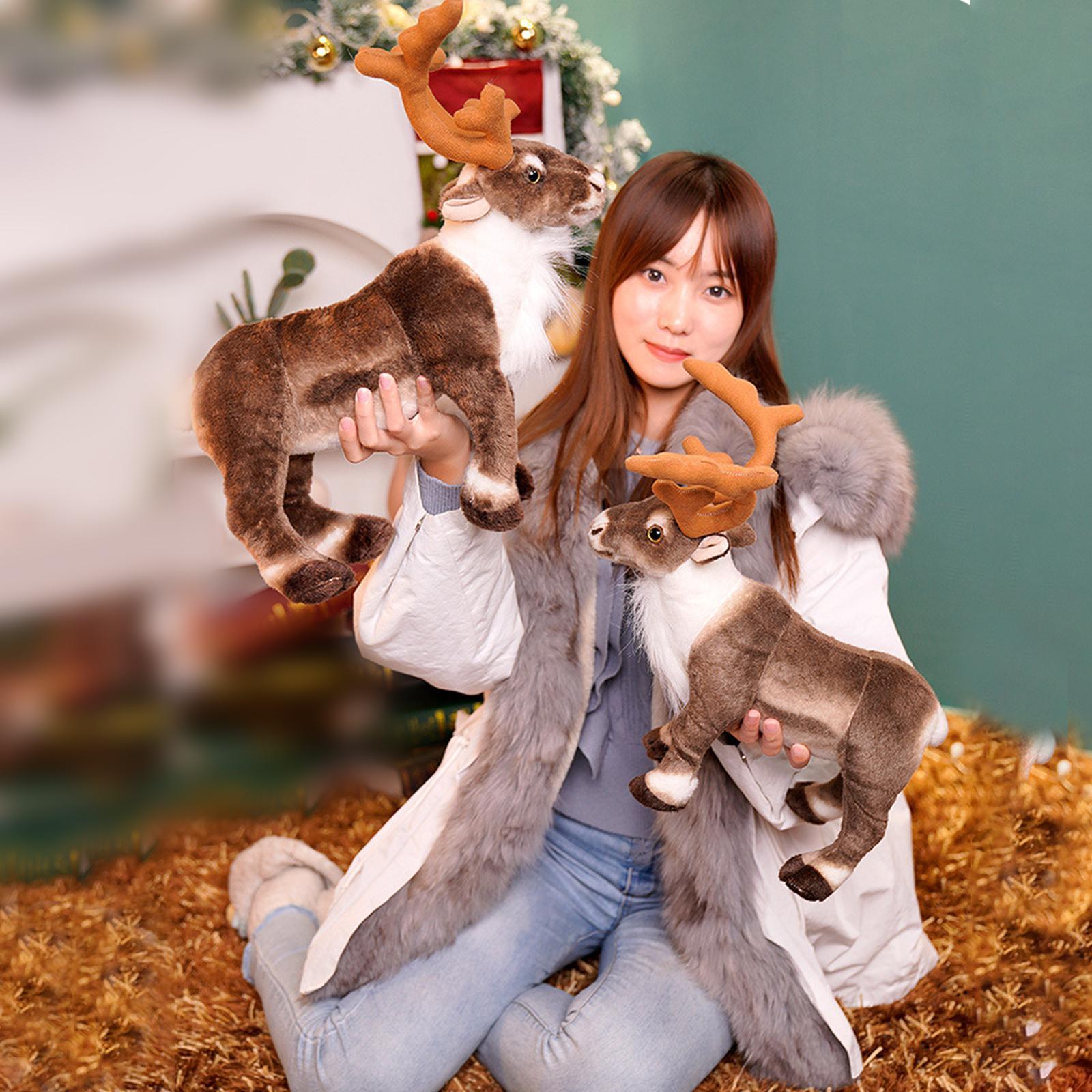 Reindeer Plush Toy Decoration Stuffed Animal for Cabinet Living Room Kids Birthday