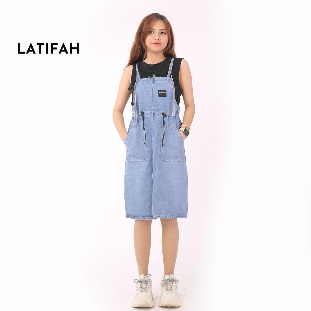 Yếm váy jean LATIFAH dây rút YJ009 phong cách ulzzang hàn quốc