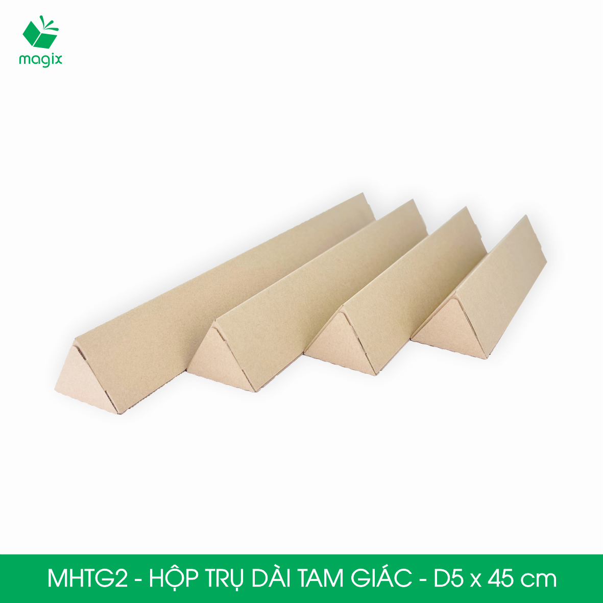MHTG2 - D5x45 cm - 100 Hộp trụ dài tam giác thay thế ống giấy - Hộp carton đóng gói hàng