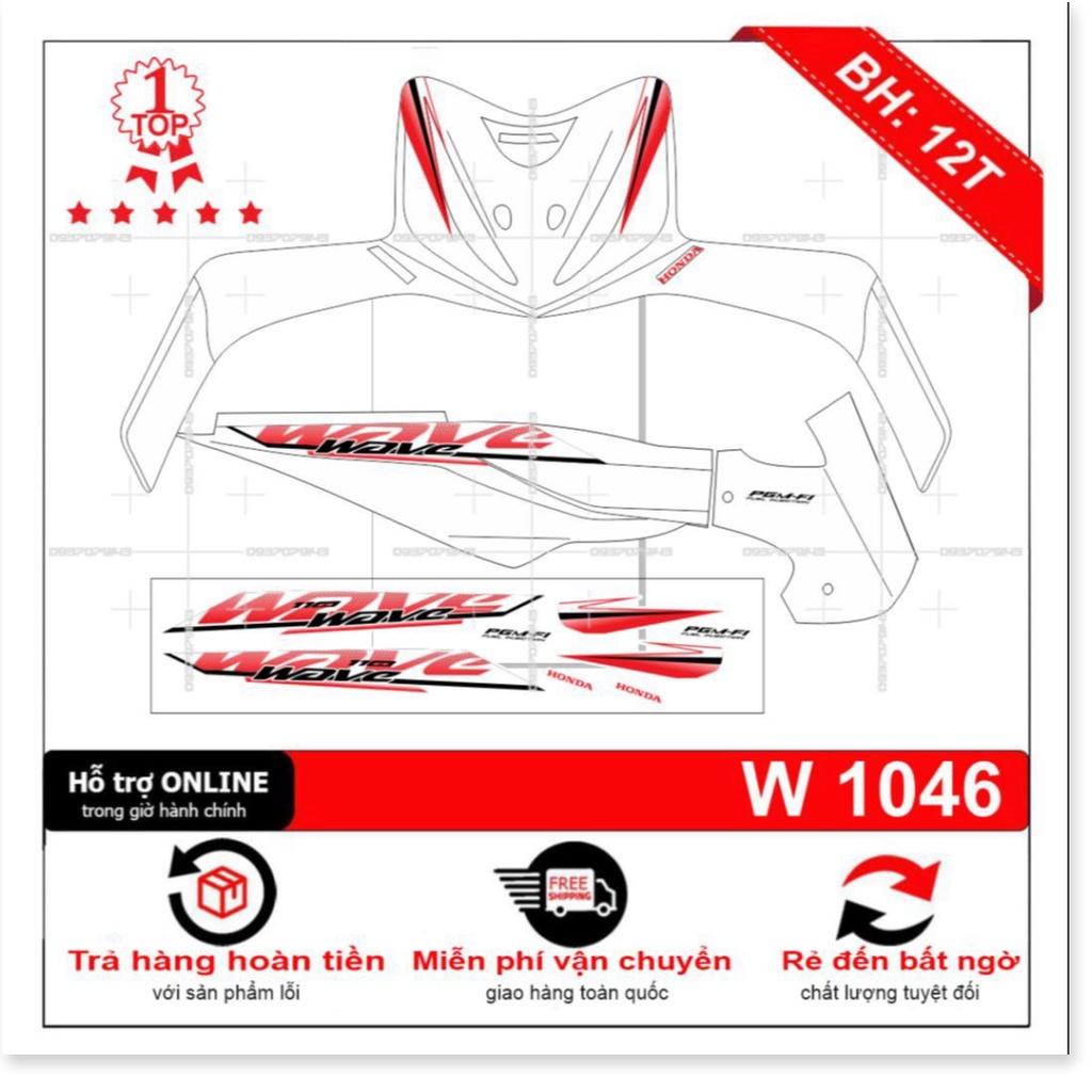 Tem rời dành cho wave S 110 trắng đỏ
