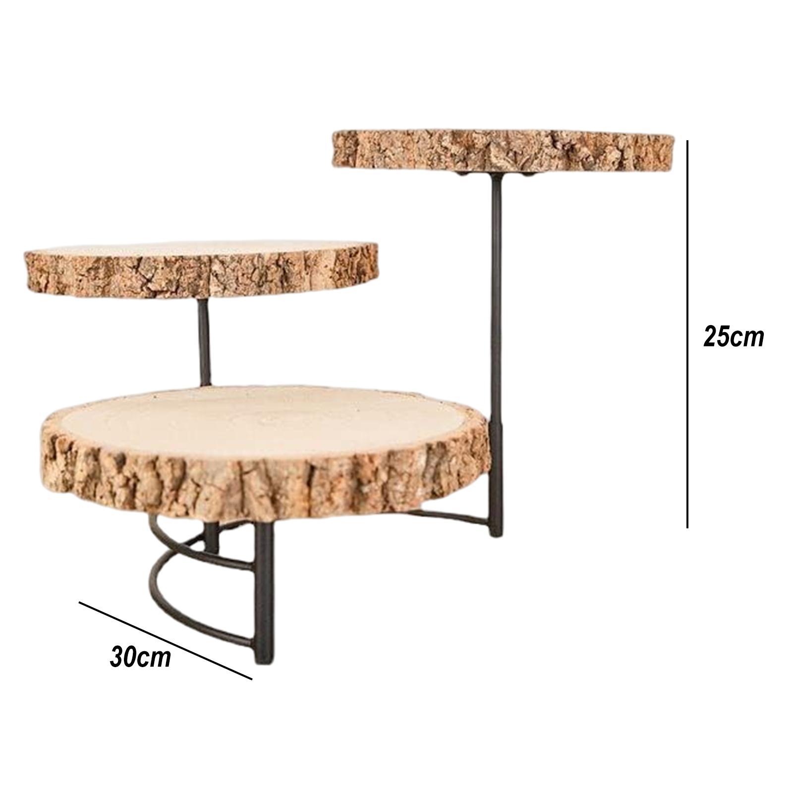 Solid Wooden Tray 3 Layer Serving Platter Fruit Dessert Tray for Hotel