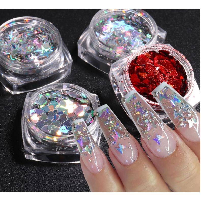 hũ phụ kiện trang trí nail lấp lánh