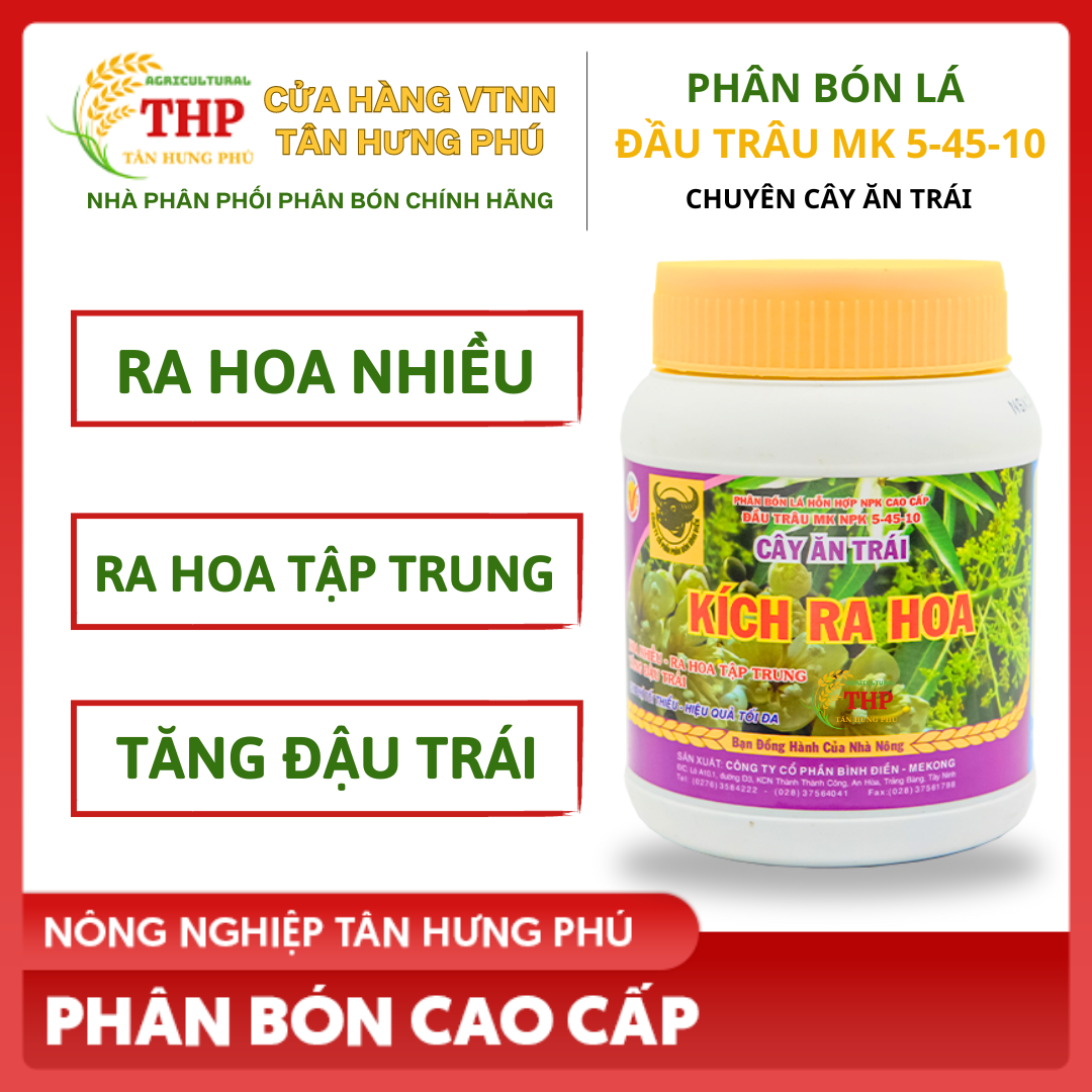 Phân Bón Lá Cao Cấp Đầu Trâu MK 5-45-10 | PHÂN BÓN CHUYÊN CÂY ĂN TRÁI | PHÂN BÓN