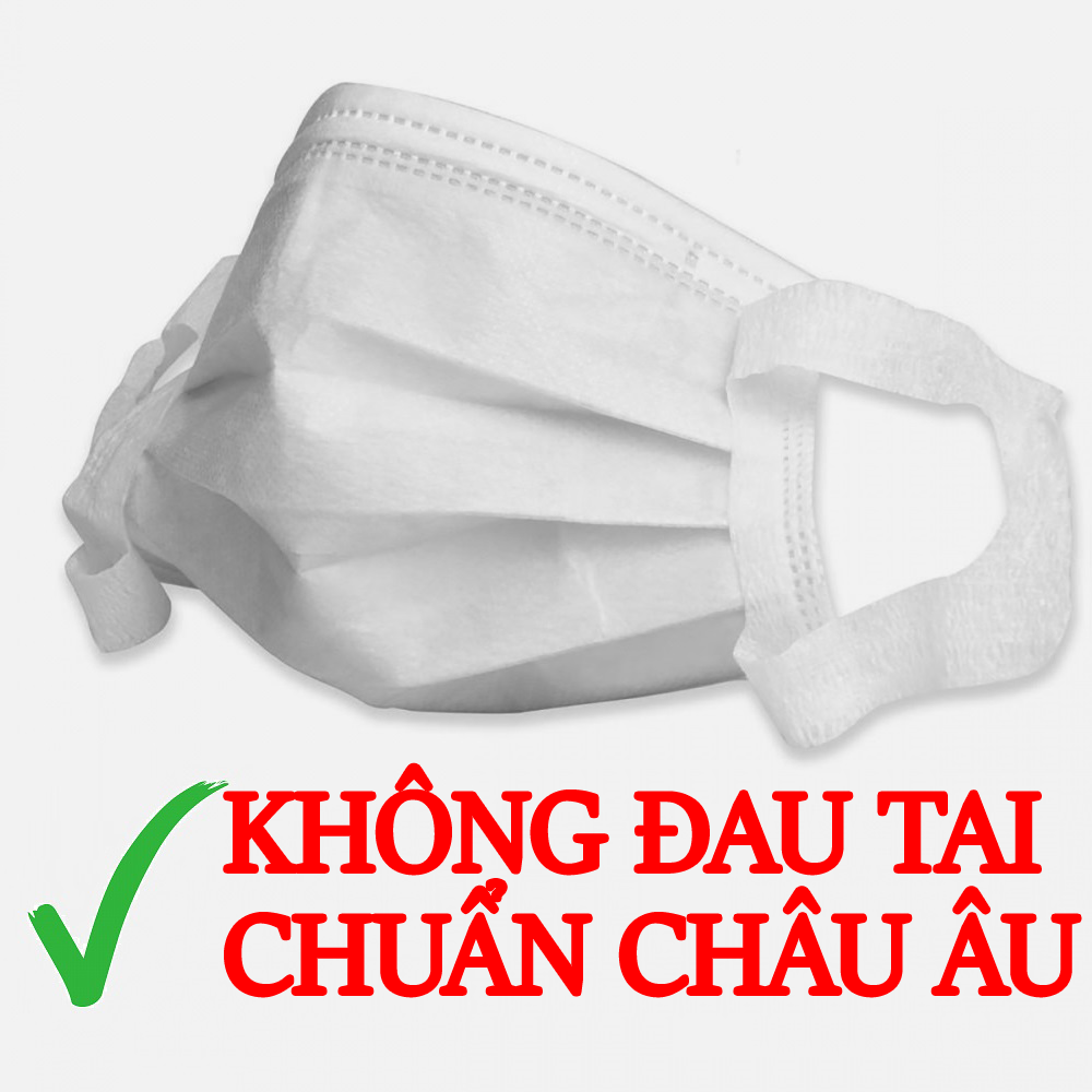 Khẩu Trang Quai To Size Lớn - Không Đau Tai - Kháng Khuẩn 99% Xuất Khẩu Châu Âu