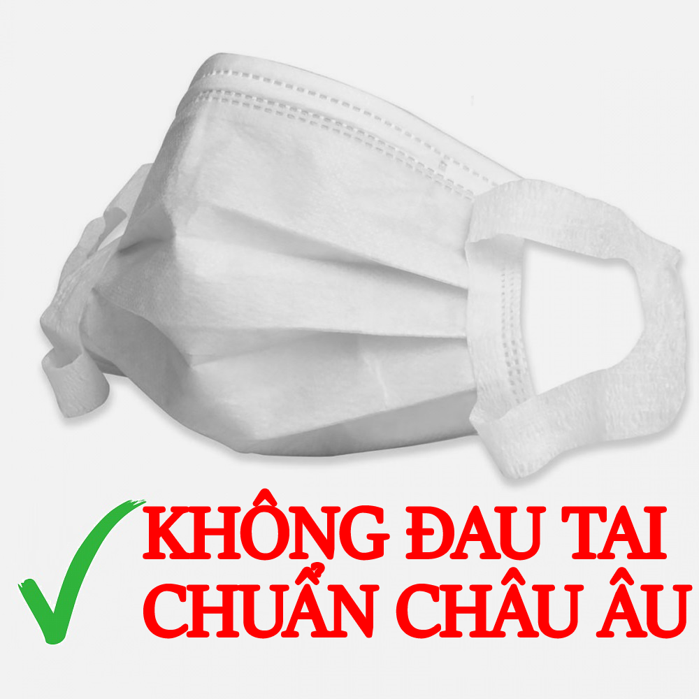 Khẩu Trang Quai To Size Lớn - Không Đau Tai - Kháng Khuẩn 99% Xuất Khẩu Châu Âu - Size S