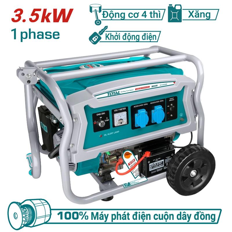 MÁY PHÁT ĐIỆN DÙNG XĂNG BH 12 THÁNG TOTAL TP135006E - HÀNG CHÍNH HÃNG