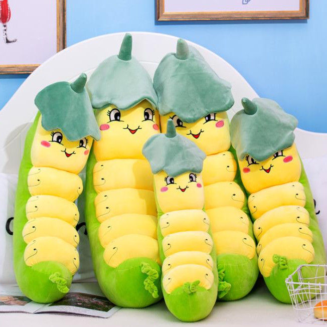 GẤU BÔNG SÂU ĐẬU MÀU XANH DỄ THƯƠNG SIZE 60CM