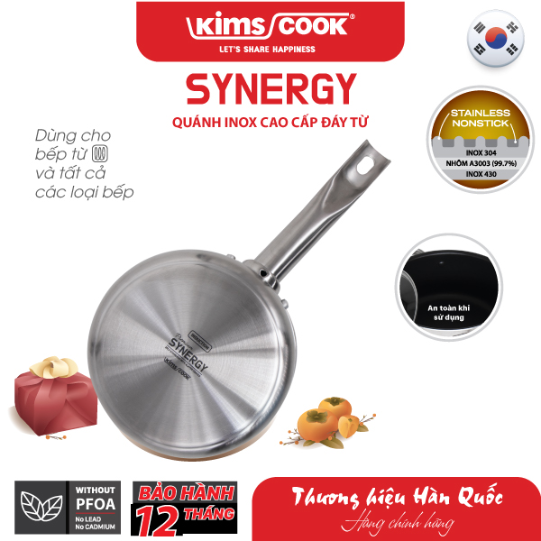 Quánh Synergy đáy từ inox 2 lớp chống dính Kims Cook