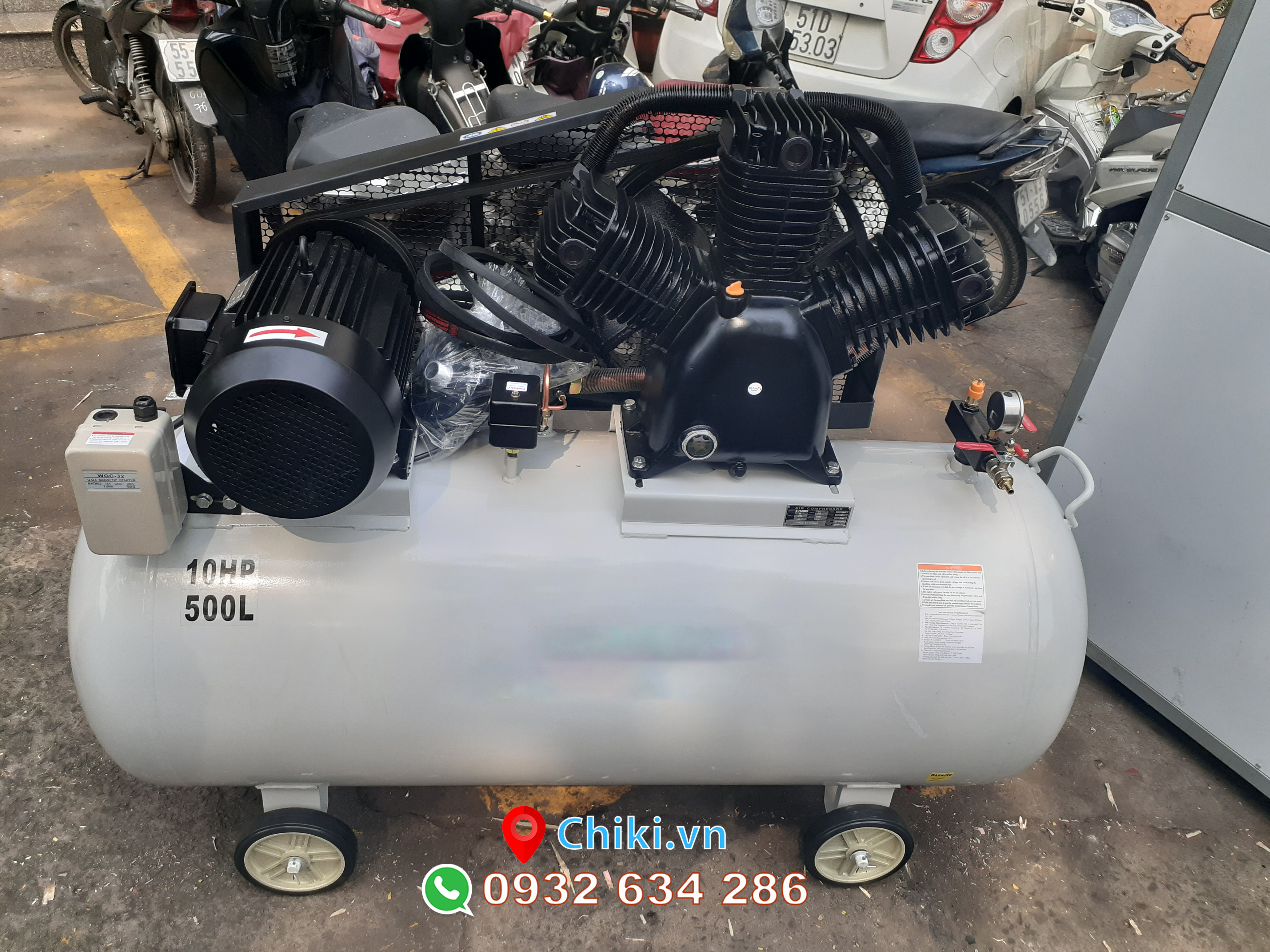 Máy nén khí 10HP - Bình tích 500L công suất lớn