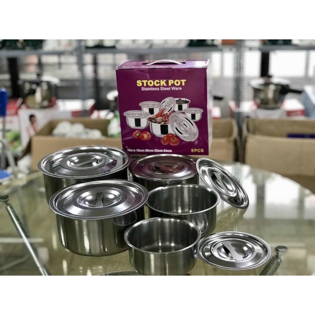 Bộ 5 KHUÔN INOX CÓ NẮP nhiều kích thước