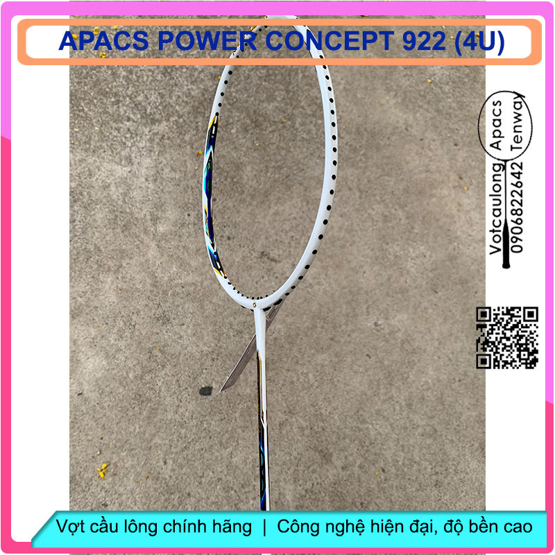 Vợt Cầu Lông Apacs Power Concept 922 (4U) | Vợt thân đũa, cân bằng công thủ, thích hợp đánh phong trào