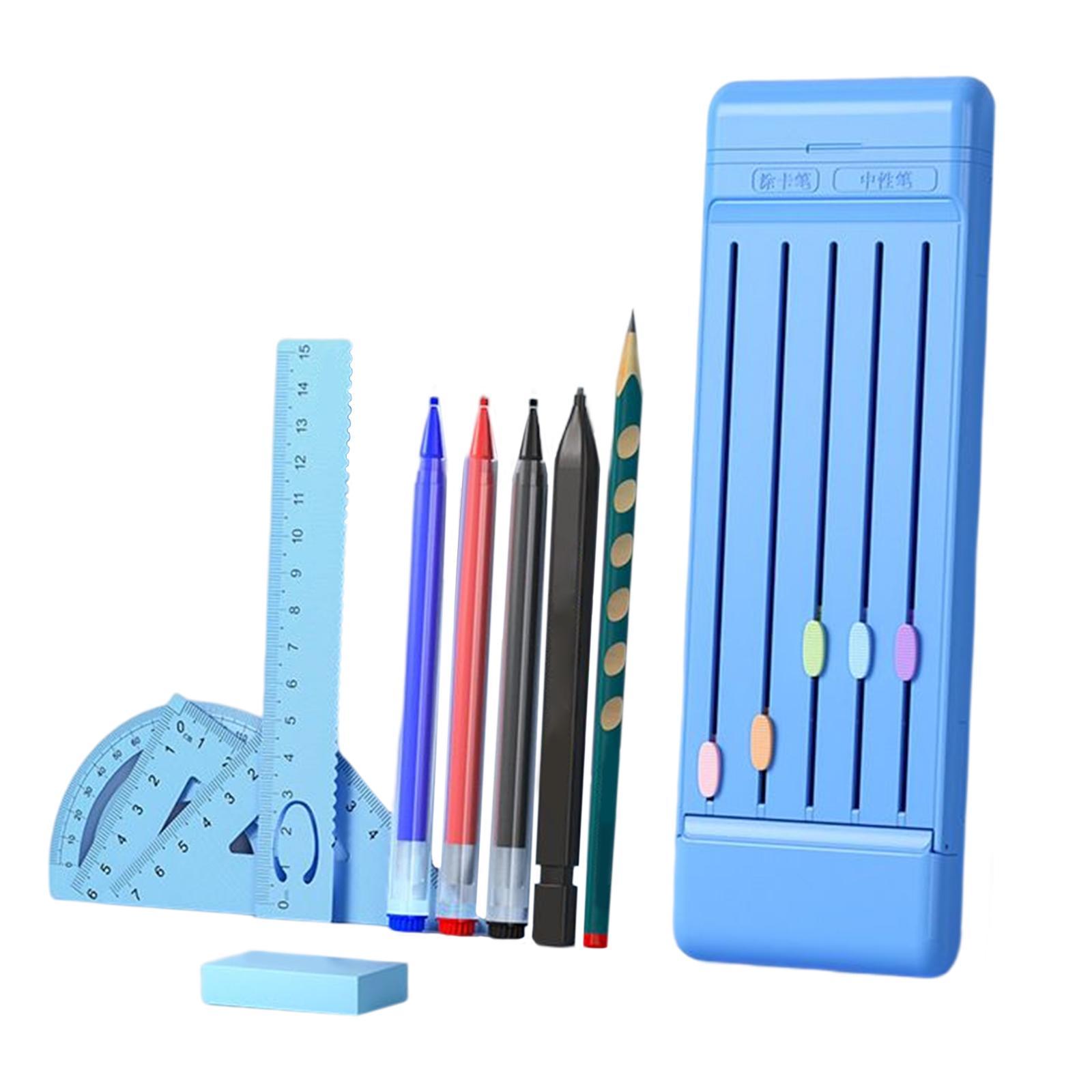 Multifunctional Pencil Case Stationery Organizer for Kids Gifts Blue