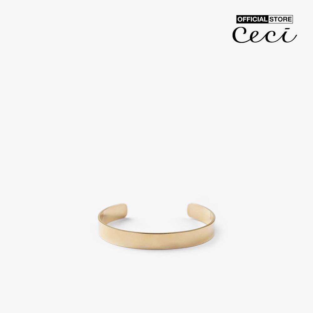 CECI - Vòng đeo tay nữ kim loại dạng hở thiết kế trơn thanh lịch CC3-02000026-27