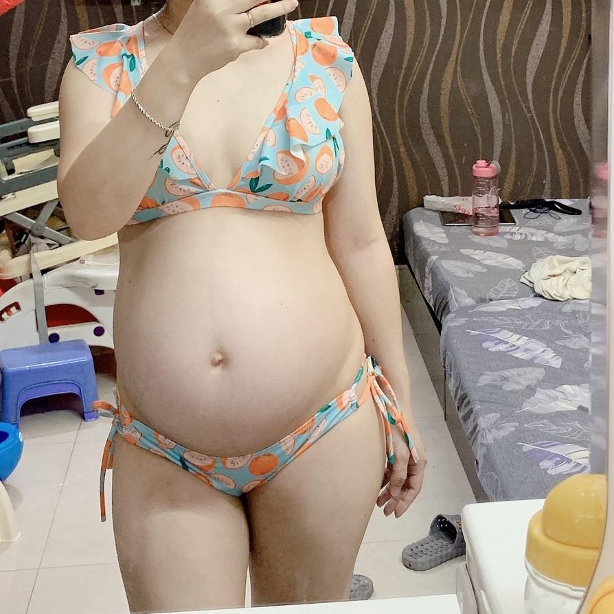 Bikini 2 mảnh tam giác họa tiết trái cam vitamin C