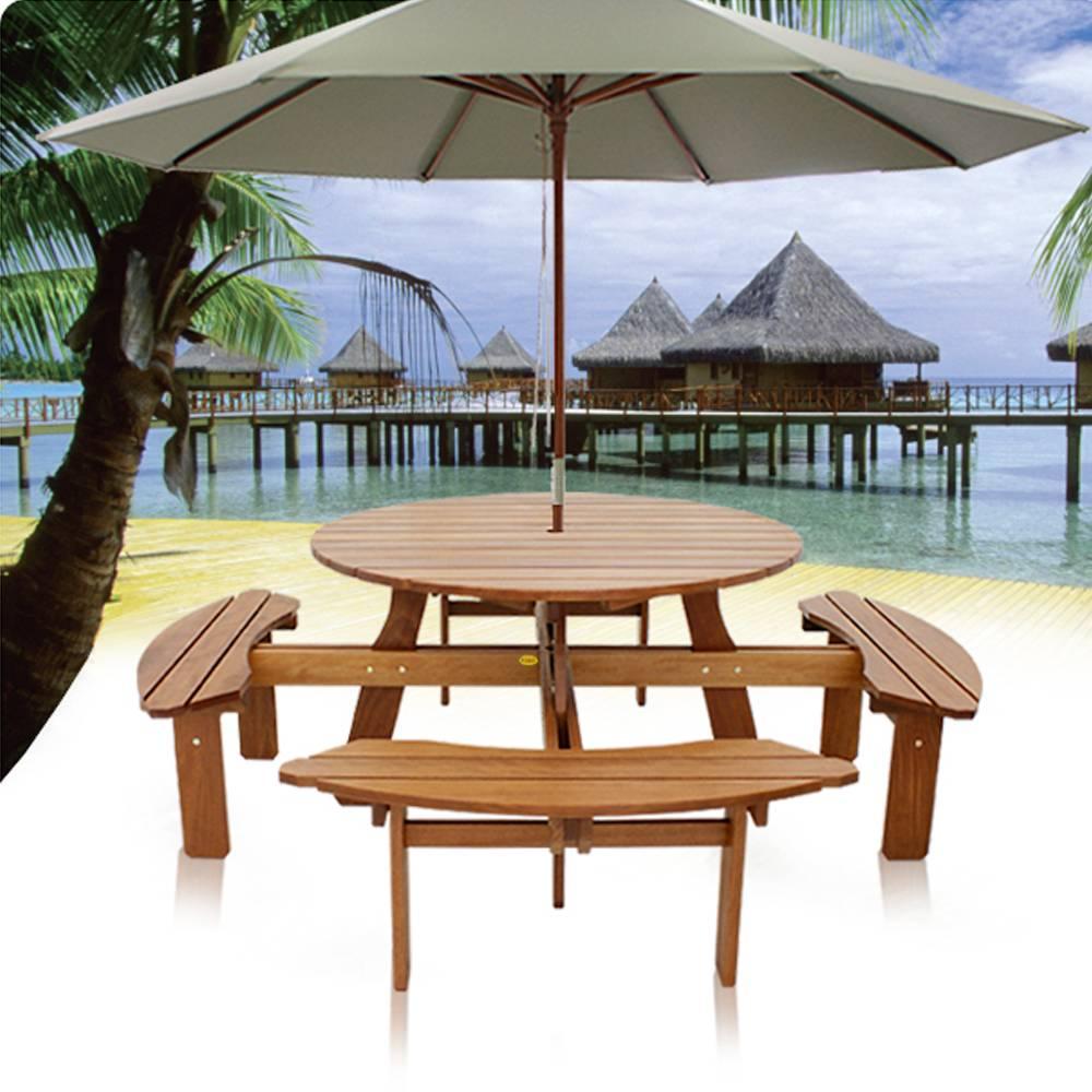 Bộ Bàn Tròn Bengkulu 8 Chỗ IBIE NT3030 - Nâu