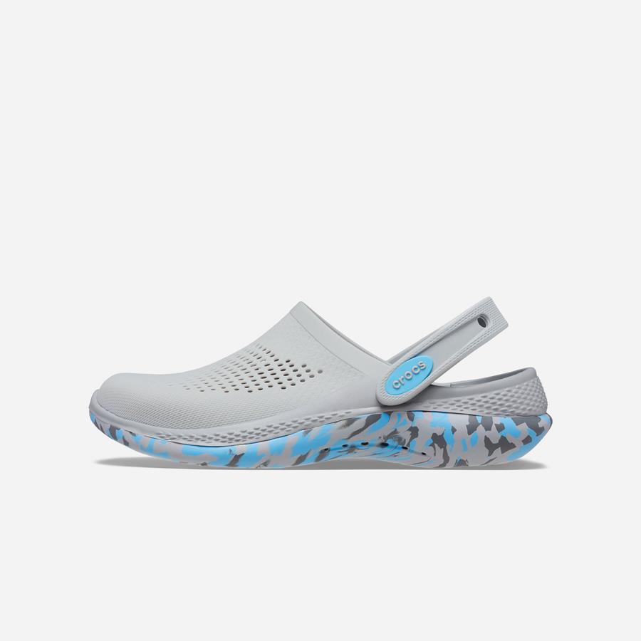 Giày lười unisex Crocs FW LiteRide 360 Clog U Marbled LGy/Oxgn - 207634-0ZU