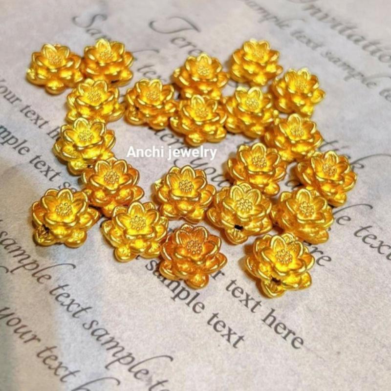 Charm bạc, charm hoa sen bạc trắng, xi kim mix lắc tay lắc chân, ANCHI5055