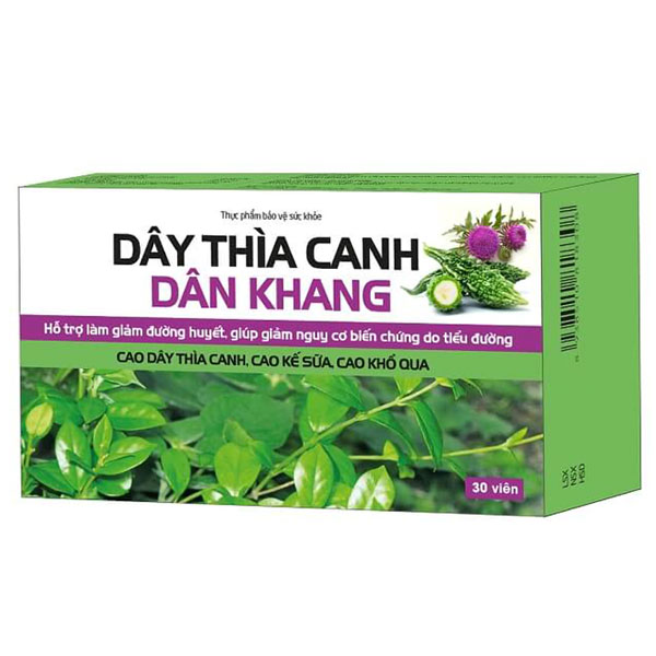 Dây Thìa Canh Dân Khang Hỗ Trợ Hạ Đường Huyết Giảm Nguy Cơ Biến Chứng Của Bệnh Tiểu Đường (30 viên)