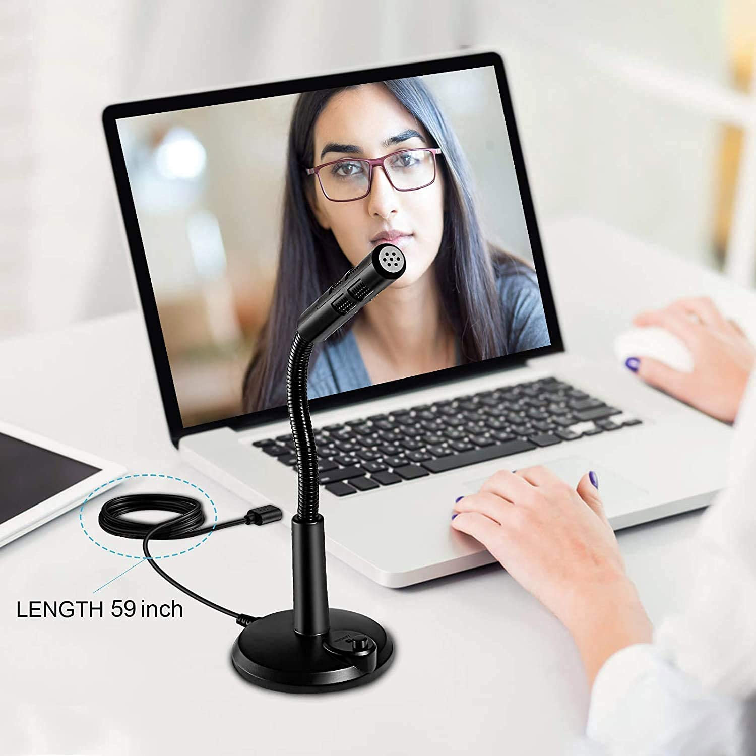 Microphone Chuyên Dùng Cho Máy Tính, Laptop Phục Vụ Học Tập Online, Hội Thảo Với Công Nghệ Khử Tiếng Ồn, Có Thể Thu Âm Đa Hướng Và Xoay 360 độ