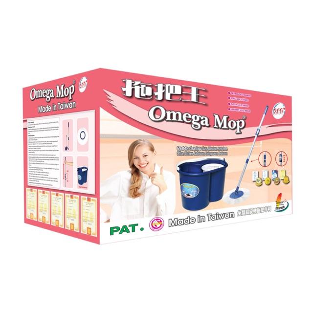 BỘ LAU NHÀ 360 OMEGA MOP NHẬP KHẨU TAIWAN ( 1 THÂN CÂY + 2 BÔNG LAU + 1 THÙNG LAU) ( QÙA TẶNG)