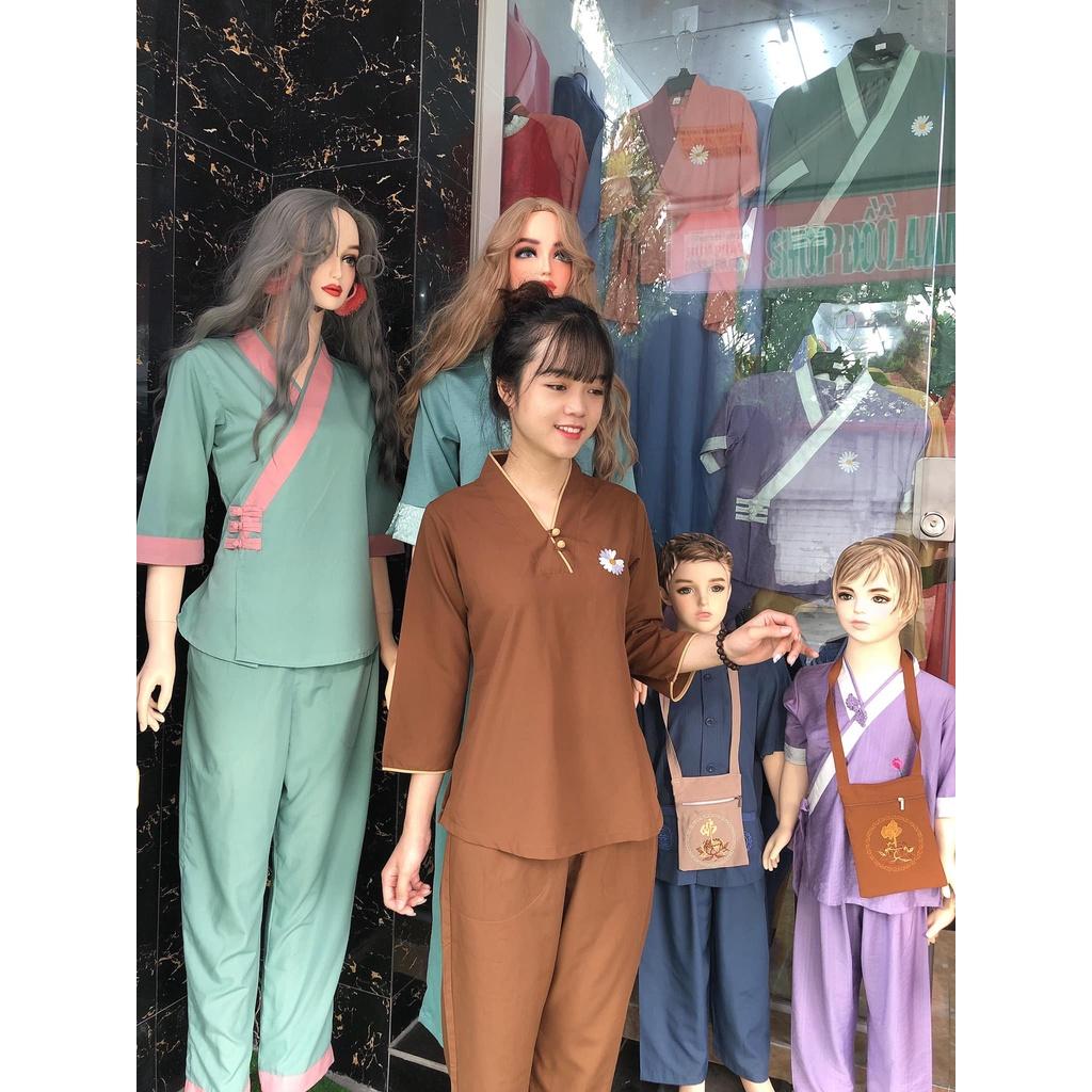 ĐỒ LAM ĐI CHÙA Mẫu Hoa Cúc Kate S2