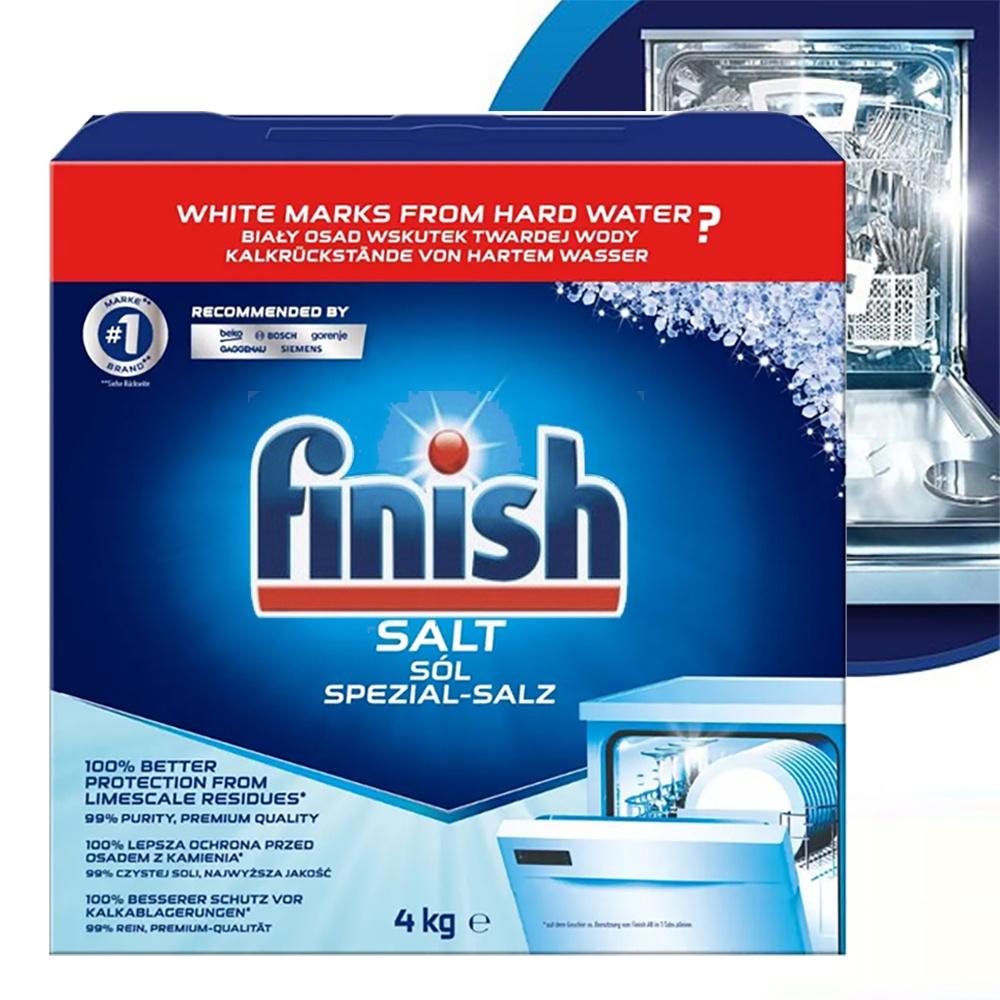 Muối rửa bát Finish Dishwasher Salt 4kg QT017389, muối máy rửa bát Bosch, làm mềm nước