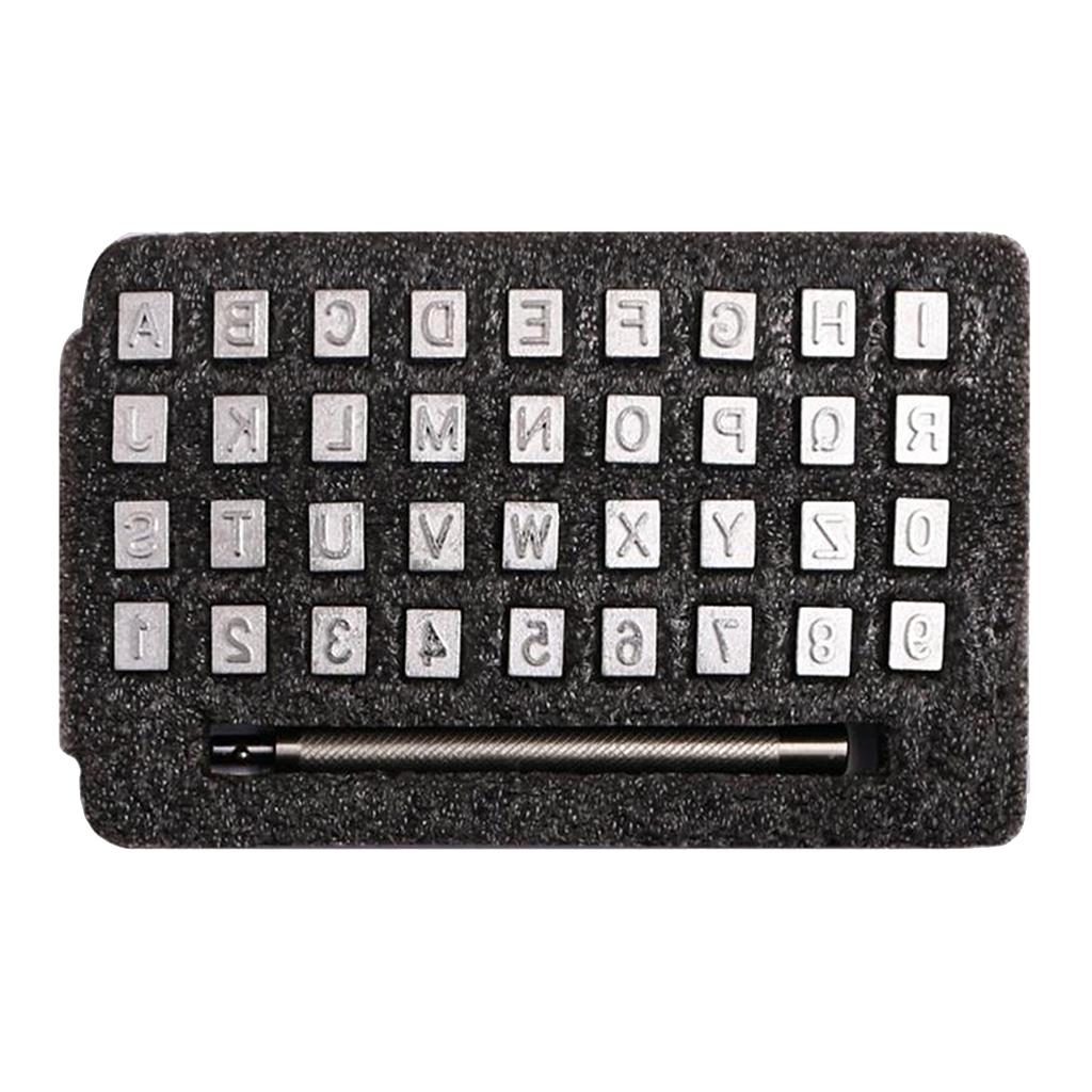 37pcs DIY Leathercraft Stamp Tools Metal Letter And Number Stamps Punch Set