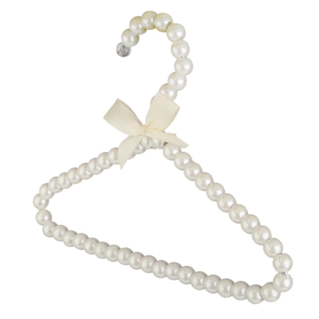 4-15pack Beaded Metal Clothes Trousers Hanger Hook for Children White