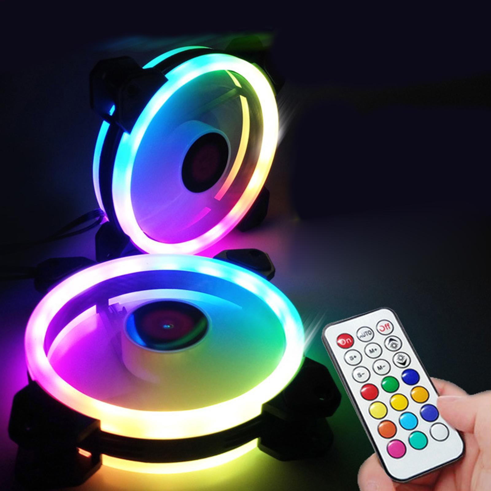120mm LED Adjust RGB PC Computer Case Cooling Fan with Controller, Remote control, High