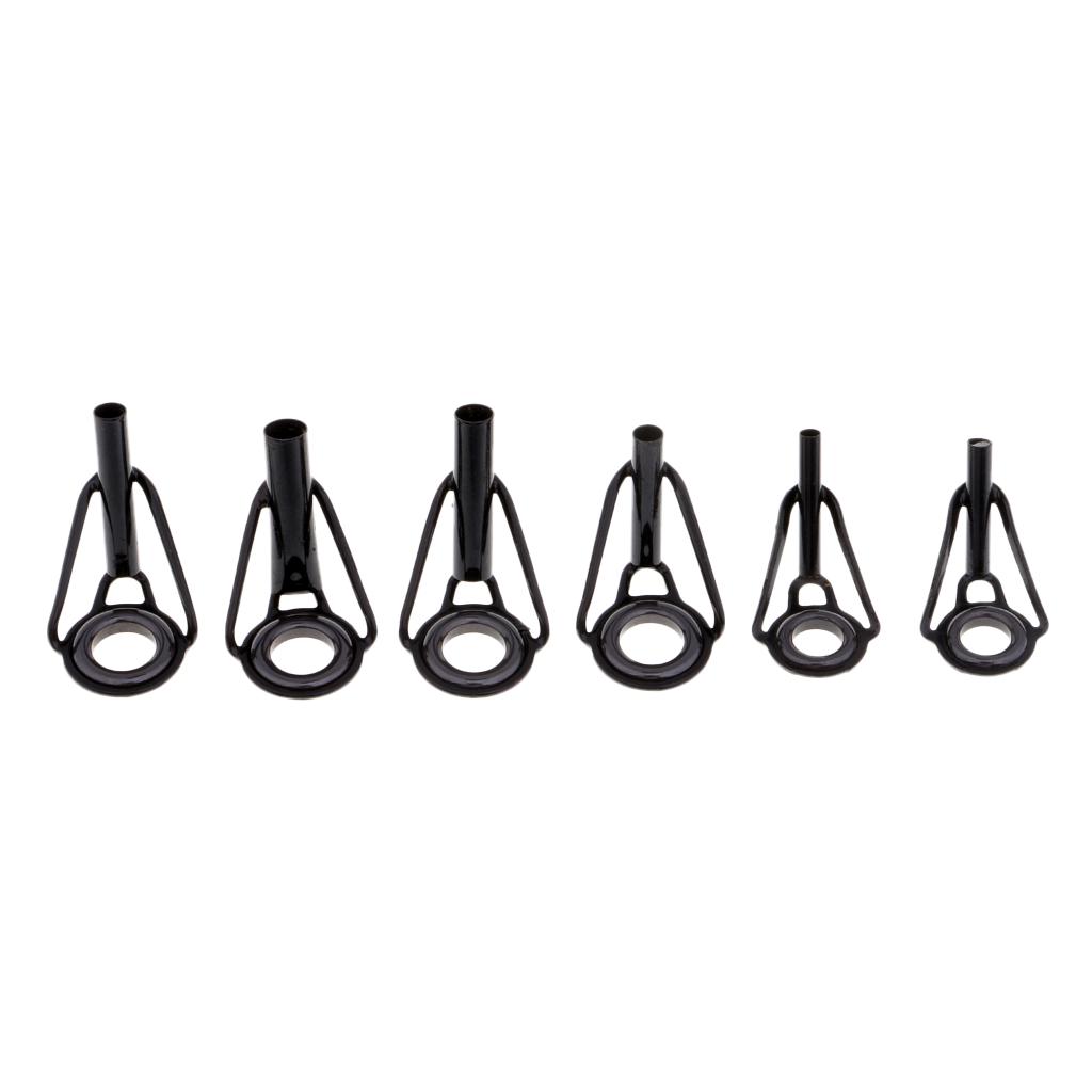 40Pcs/Box Fishing Rod Guides Replacement Tip Ring Ceramic Guide Eye Rings