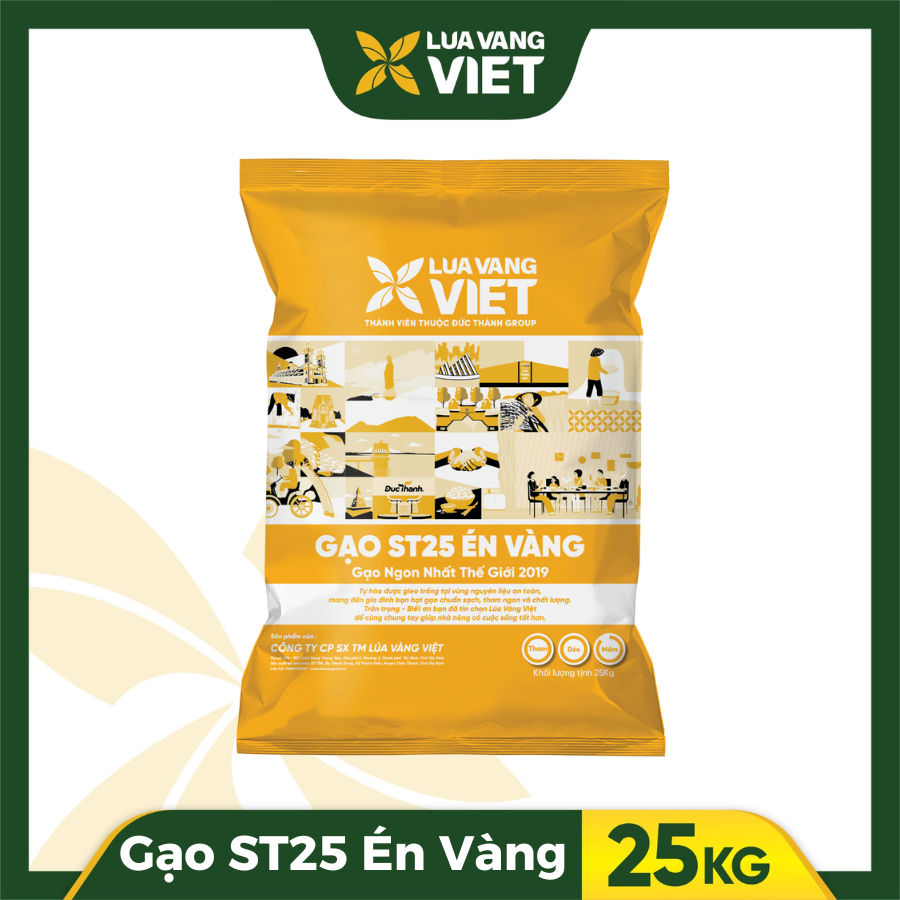 Gạo Lúa Vàng Việt ST25 Én Vàng bao 25kg