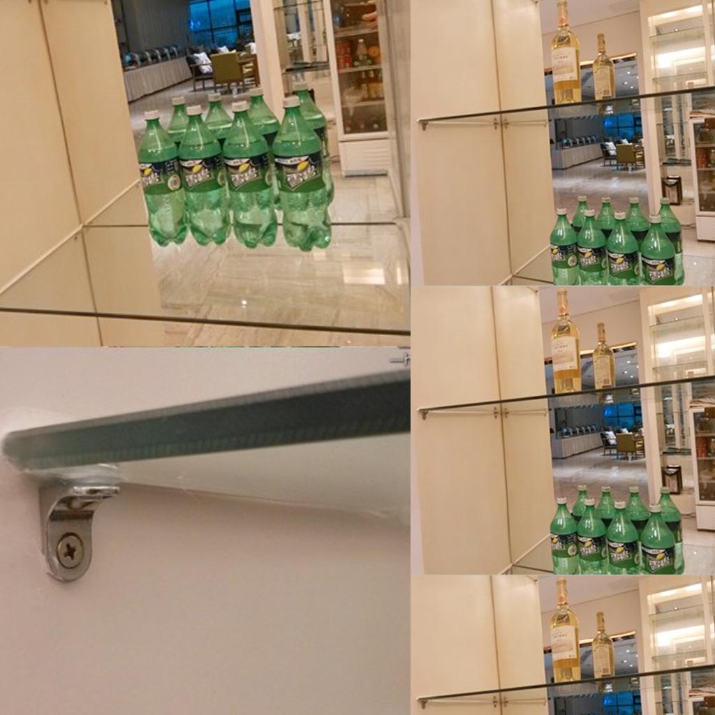 7-8pack 10pcs Glass Shelf Right Angle Fixing Clip Bracket with Suction Cup