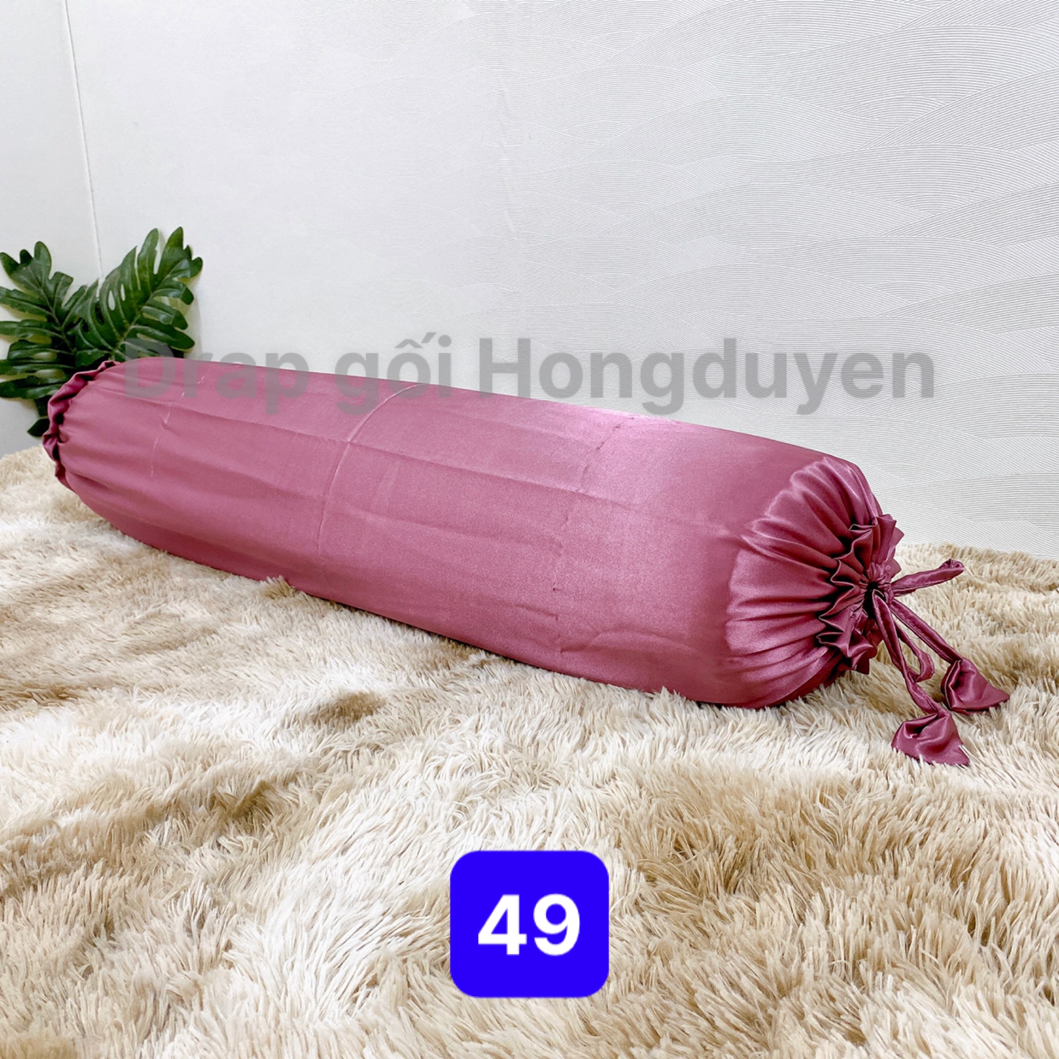 Bộ vỏ gối-ga phi bóng KO MỀN/CHĂN (chân nệm dưới 15cm) 1m6/1m8 trơn hồng ruốc 49. Bộ drap phi bóng 1 màu. Bộ grap phi bóng. Bộ drap phi lụa. Bộ grap phi lụa. Bộ ga phi lụa. Ga giường - drap giường - grap giường - ra giường.