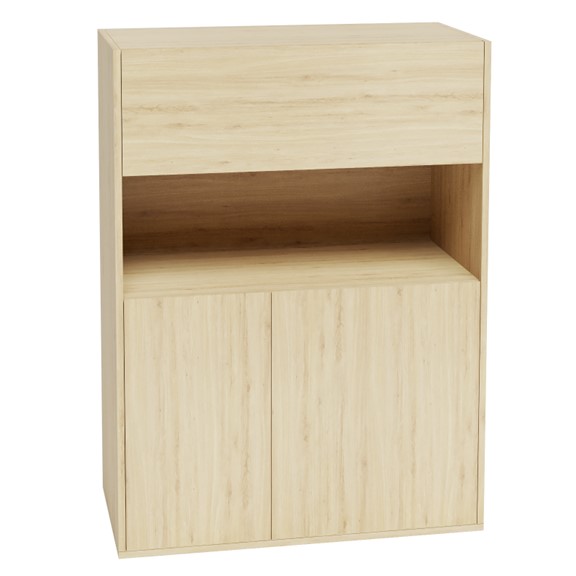 NOVO, Tủ trưng bày đồ dùng 2 cánh kèm ngăn kéo DRA_208, 92x45x124cm