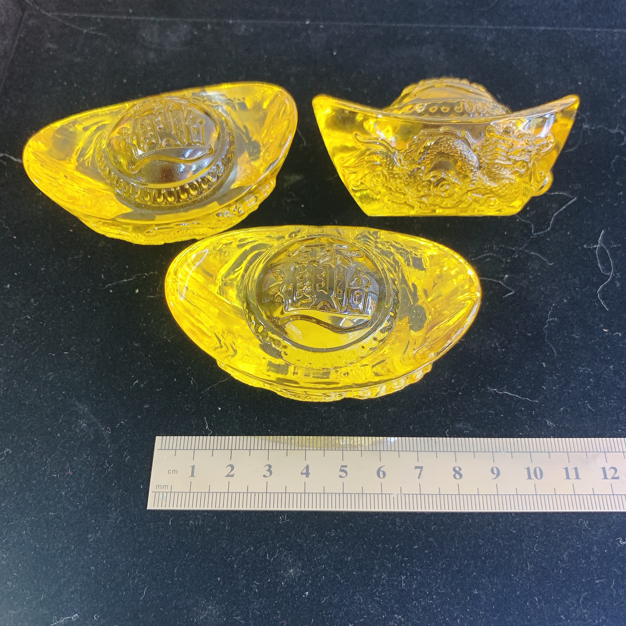 Thỏi Vàng Thần Tài Phong Thủy chạm Rồng chiêu Tài Lộc bằng Pha Lê Cao Cấp Đ.PK017-35