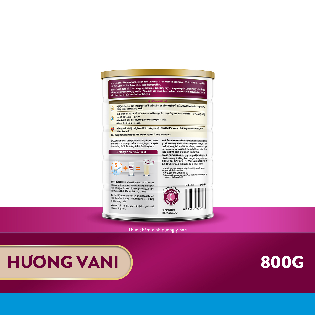 Lon Sữa Glucerna 800g - Tặng 1 hộp đựng thức ăn