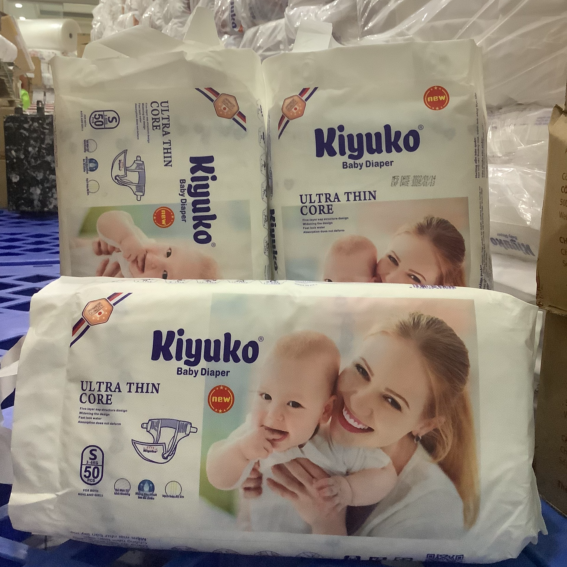 Tã bỉm dán cao cấp Kiyuko 50 miếng (3-6kg), siêu mềm, siêu mỏng, siêu lành tính