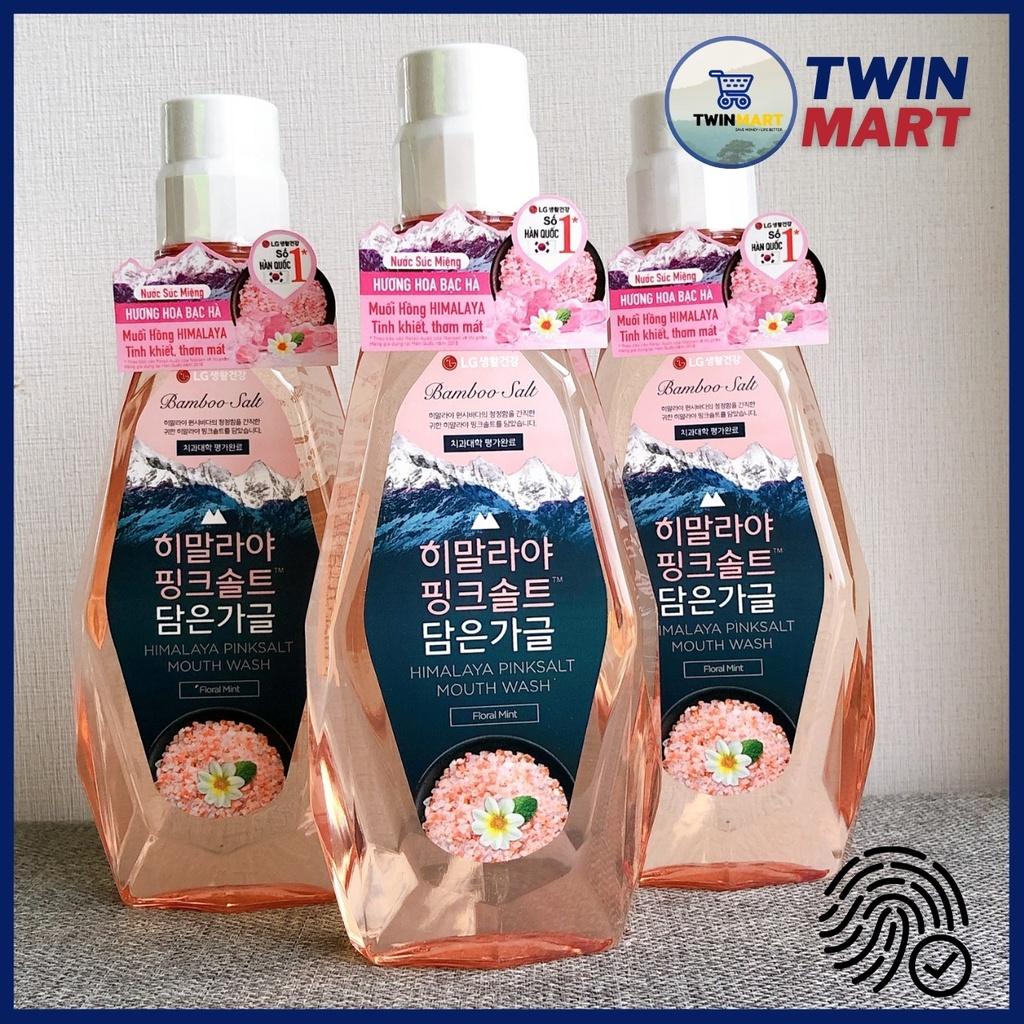Nước súc miệng Bamboo Himalaya Pink Salt Floral Mint Hương Hoa Bạc Hà 320ml - Hàn quốc
