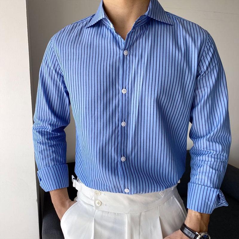 Áo sơ mi nam kẻ sọc tay dài CÔNG SỞ Trady form ôm body lịch lãm - Trady Fashion